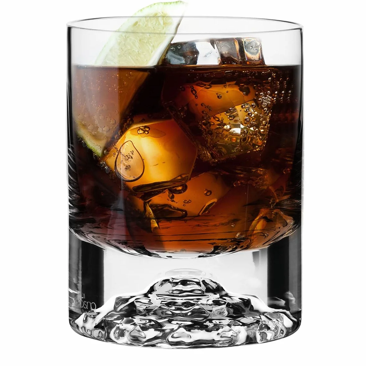 KROSNO Szklanki do whisky i szkockiej | Komplet 2 x 300 ml | Kolekcja Perfect Serve | Produkcja ręczna | Efektowne tłoczenie, Grube dno | Na prezent | Bezołowiowe szkło kryształowe | Mycie ręczne