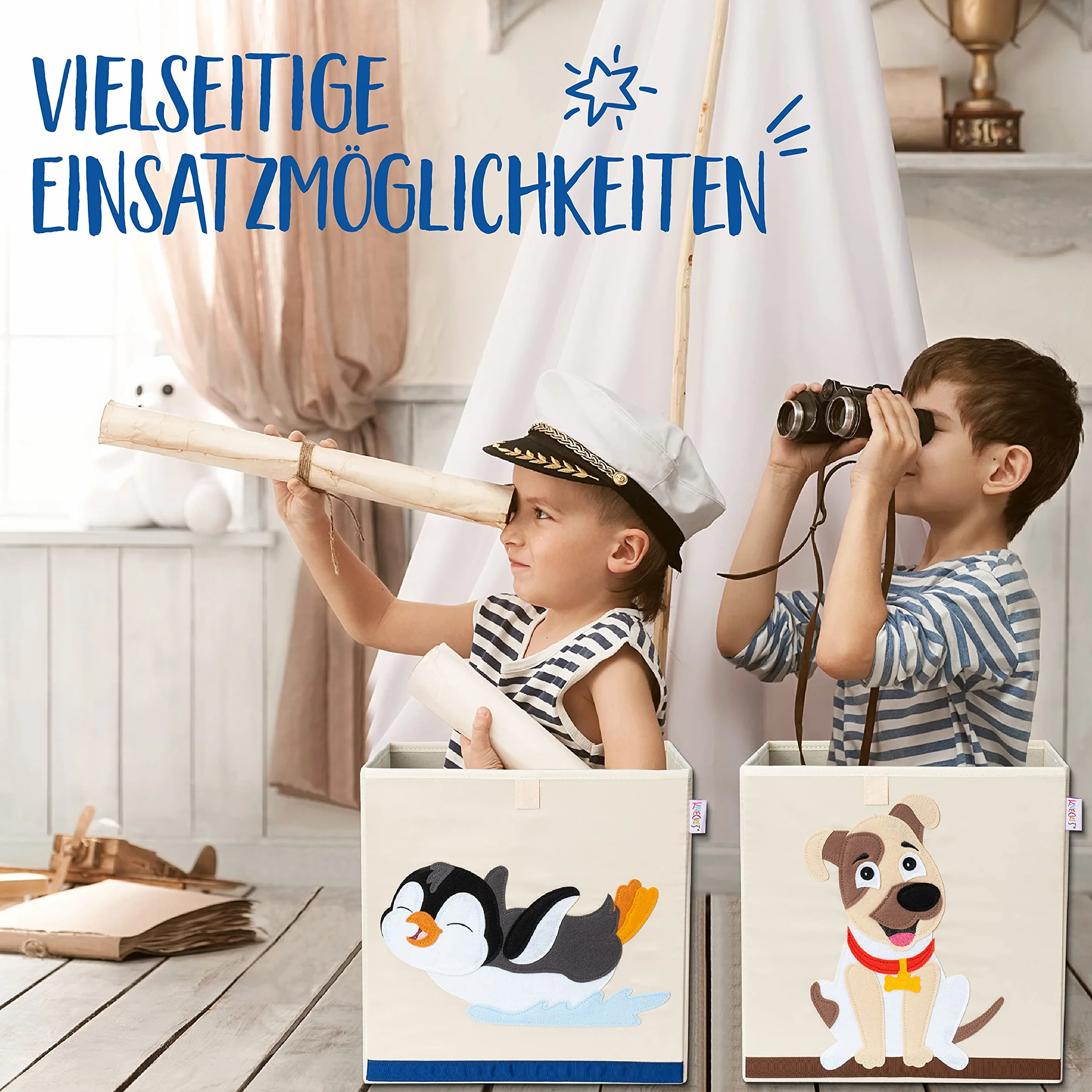 Premium Storage Box Kallax Kids - 8 Motywów (33x33x33cm) | Rozmiar odpowiedni jako pudełka Kallax do pokoju dziecięcego | Składane pudełko na zabawki, stabilne dno, trwałe.