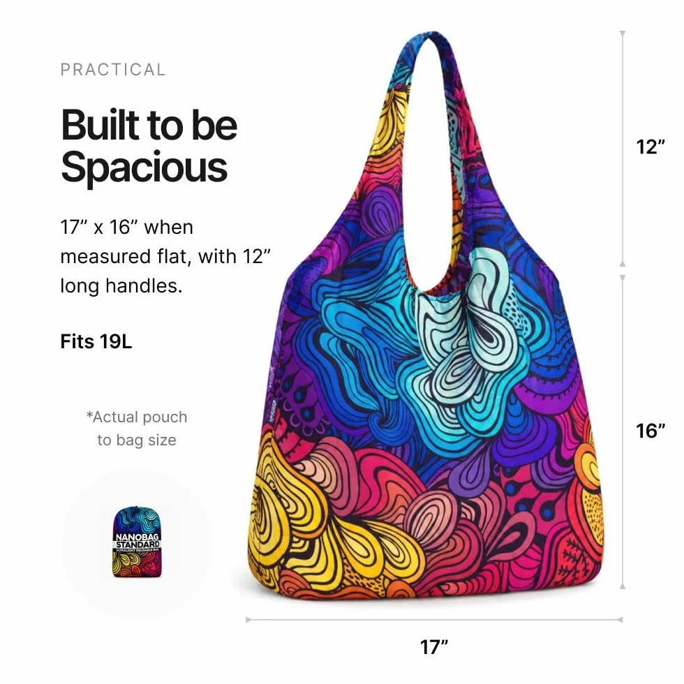 Nanobag Sling – ultralekka torba crossbody dla kobiet i mężczyzn, pakowalna torba na artykuły spożywcze, torba podróżna i na zakupy do codziennego użytku