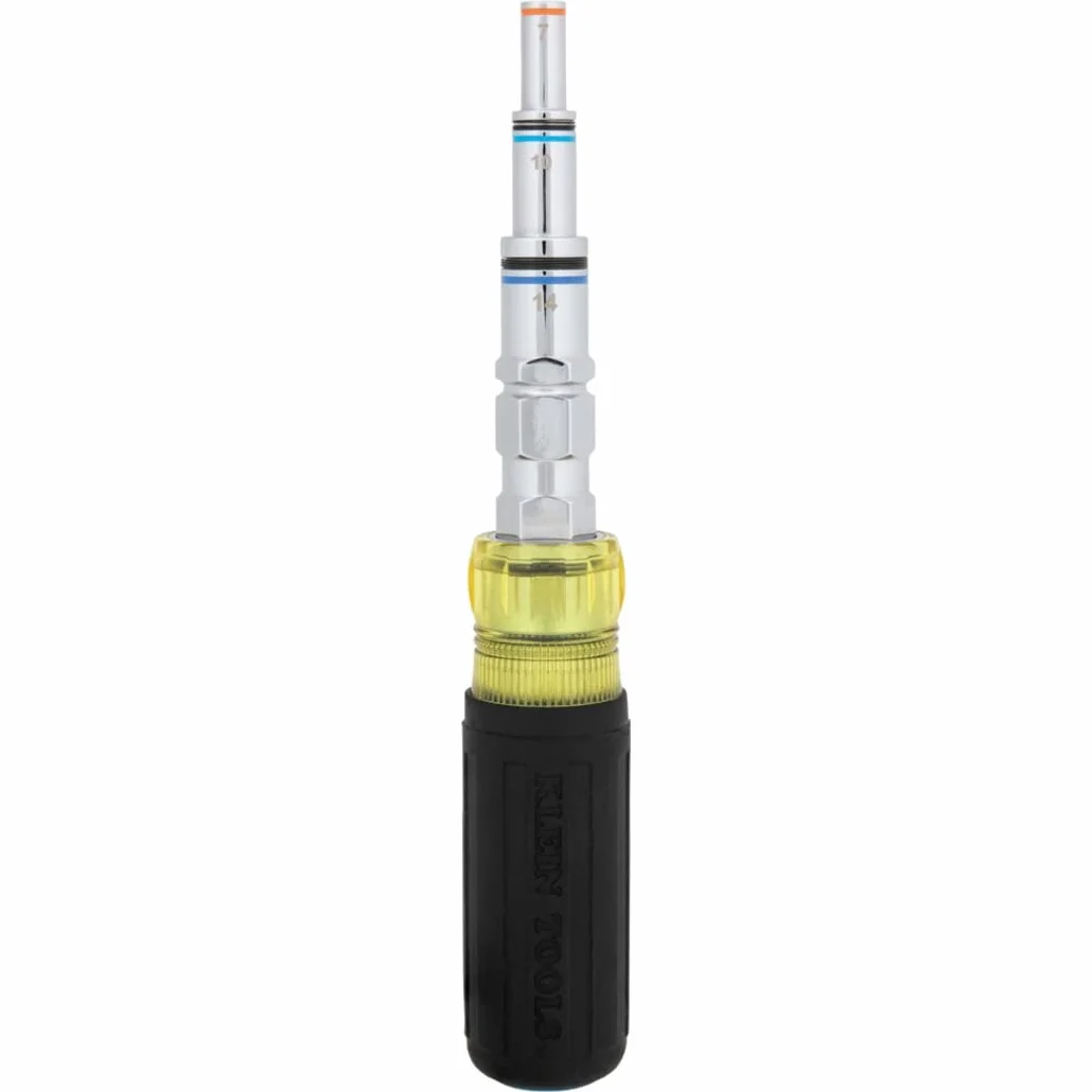 Klein Tools 32809MAGM Narzędzie do wkręcania z wieloma nakrętkami 11 w 1, magnetyczny wkrętak przelotowy z metrycznymi nakrętkami sześciokątnymi o rozmiarach od 5 mm do 19 mm
