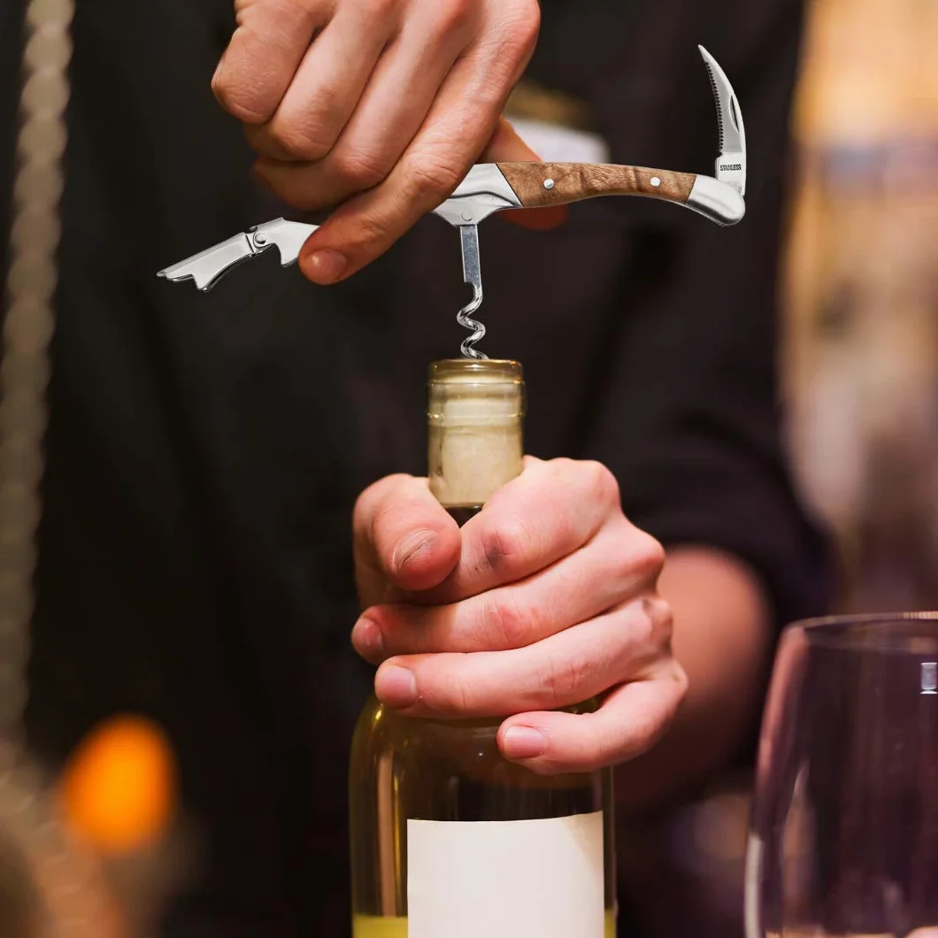 Profesjonalny korkociąg i otwieracz do butelek, nóż kelnerski Sommelier i Laguiole, otwieracz do wina premium, drobne akcesoria do wina, Casparo Design, Edelweiß
