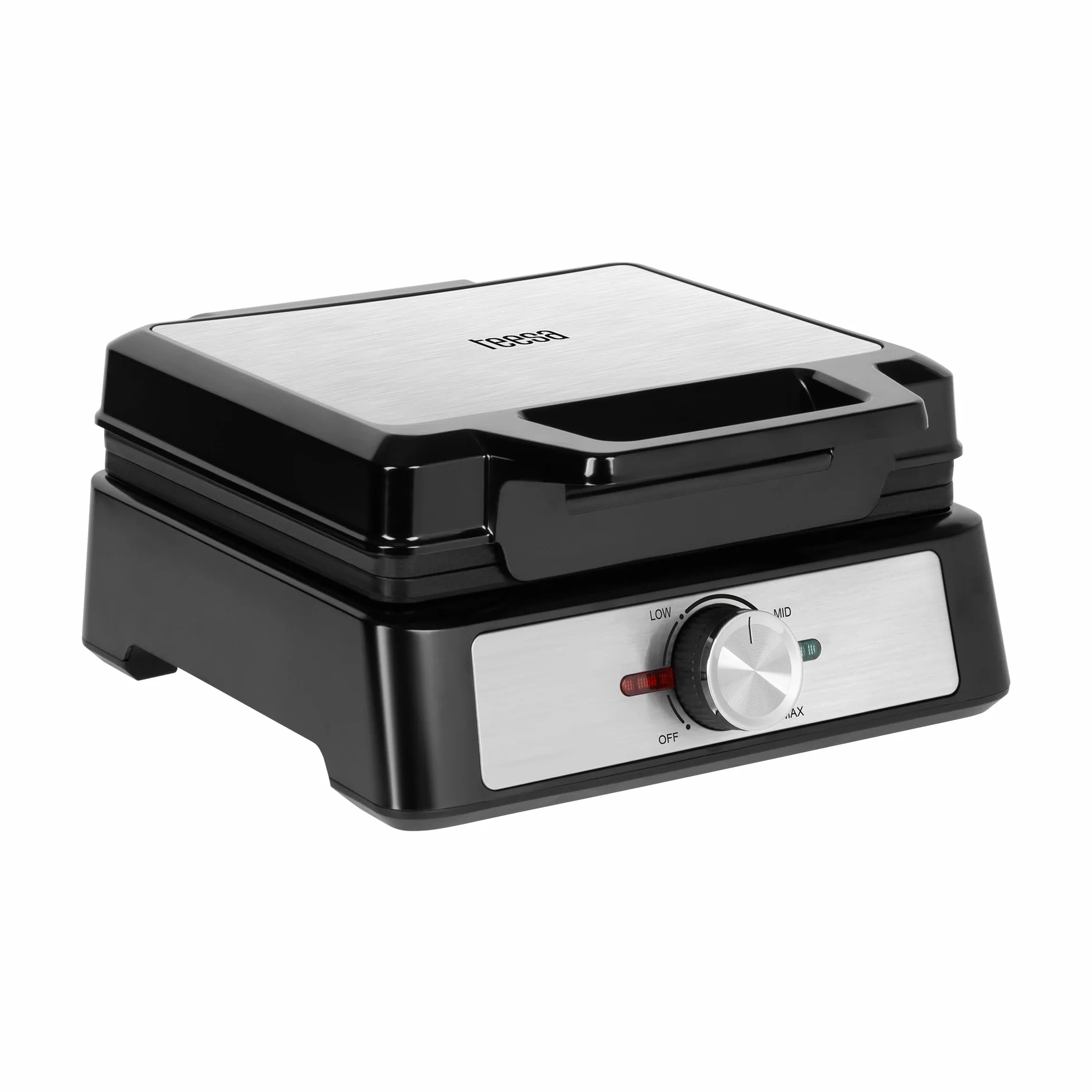 Teesa Gofrownica na 2 Gofry 1600W inox Regulacja Temperatury Pokrywa ze Stali Nierdzewnej Nieprzywierająca Powłoka Płytek TSA3237