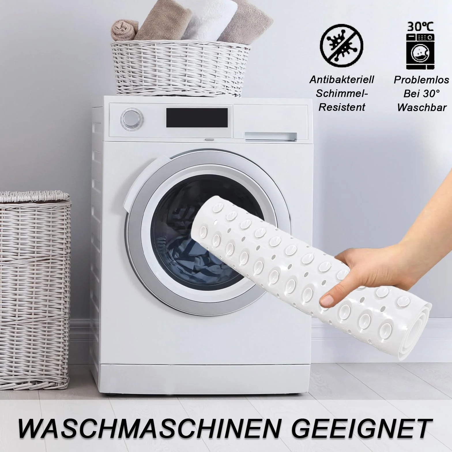 Mata prysznicowa antypoślizgowa PCW 80x80 cm z przyssawkami