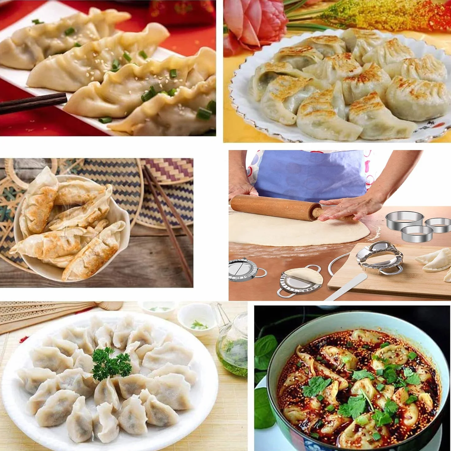 Mold dla pierożków,7 Sztuk pierożki Maker ze stali nierdzewnej zestaw,Formy do pierogów,Narzędzie Akcesoria do pierożków