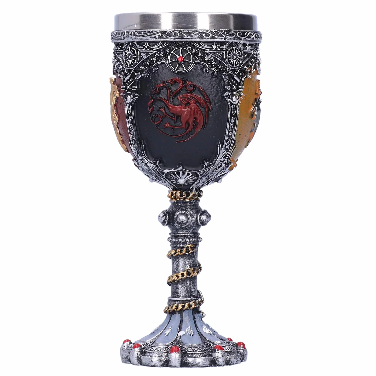Średniowieczny Płomień Smoka Kielich do Wina-fantasy Kielich do Wina-11 Uncji Kubek do Picia ze Stali Nierdzewnej-gotycki Kielich do Wina na Nowości Halloween Bar Party