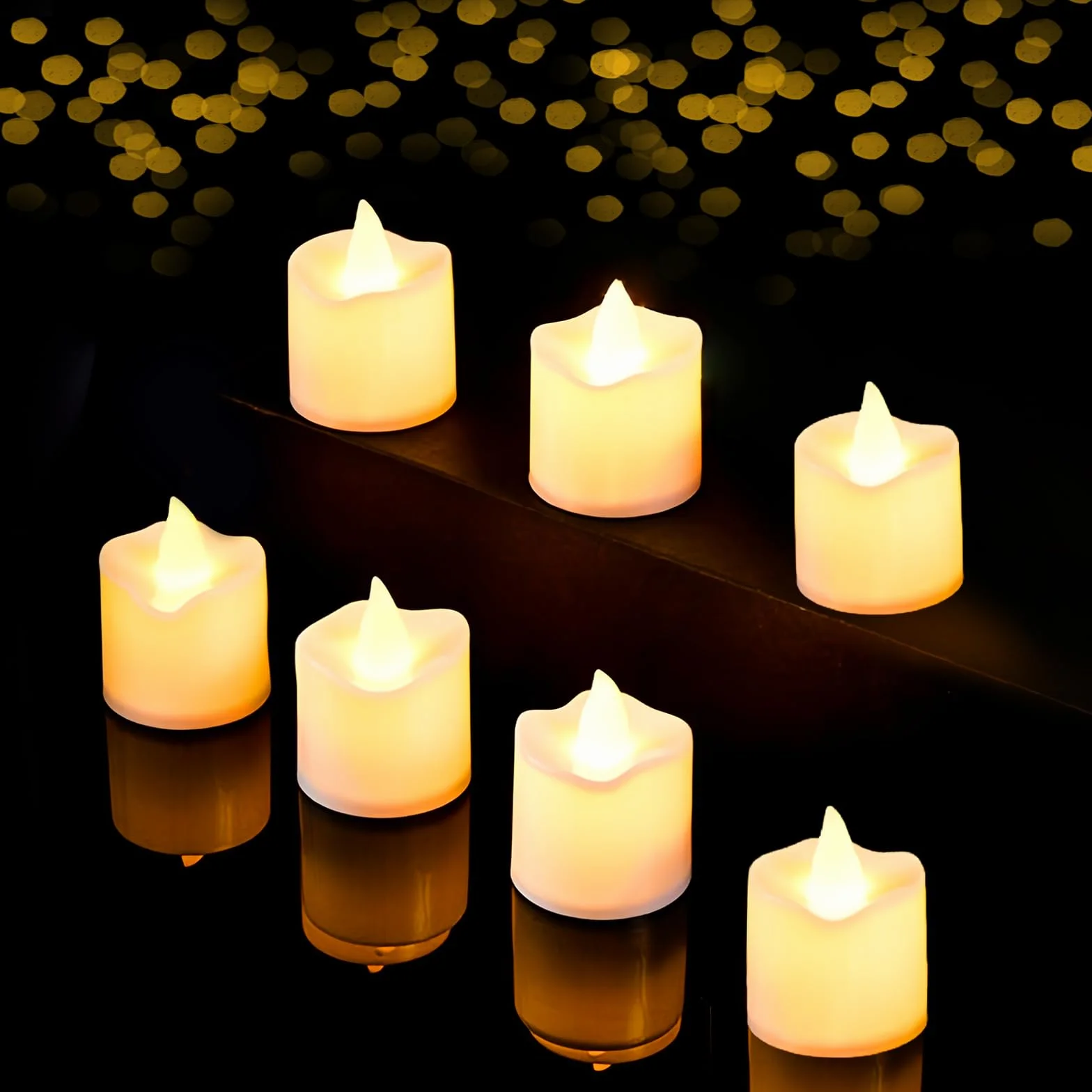 flintronic 24 szt. Świeczki LED Tea Light, zasilane bateryjnie, bezpłomieniowe świeczki Tea Light, realistyczne i jasne elektryczne sztuczne świeczki na urodziny, Walentynki, Boże Narodzenie