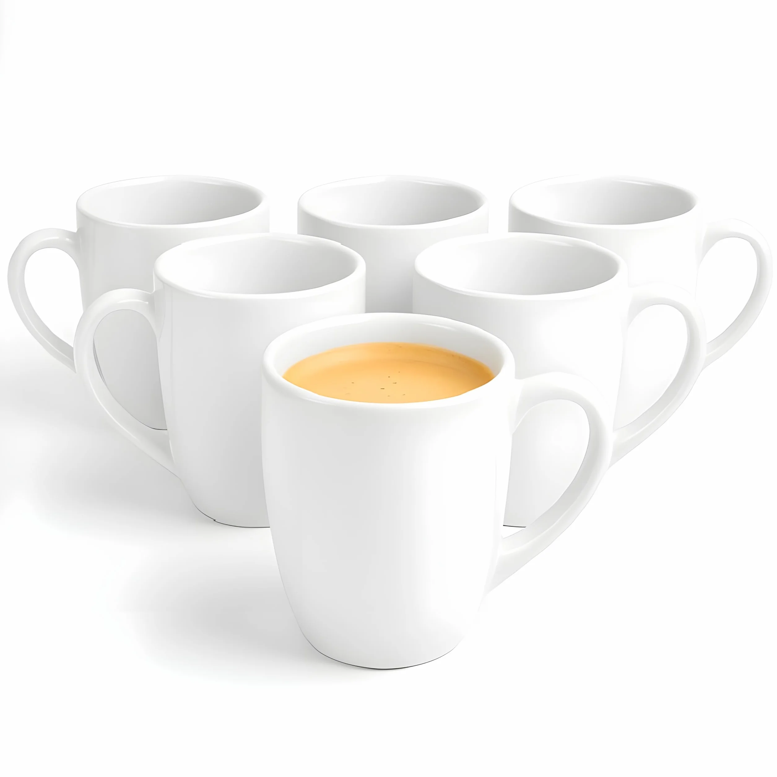 Glasmark Krosno Zestaw Kubków Ceramicznych 0,3 Litra Do Picia Kawy i Herbaty Z Uchem - Akcesoria Kuchenne Białe 6 x 300 ML