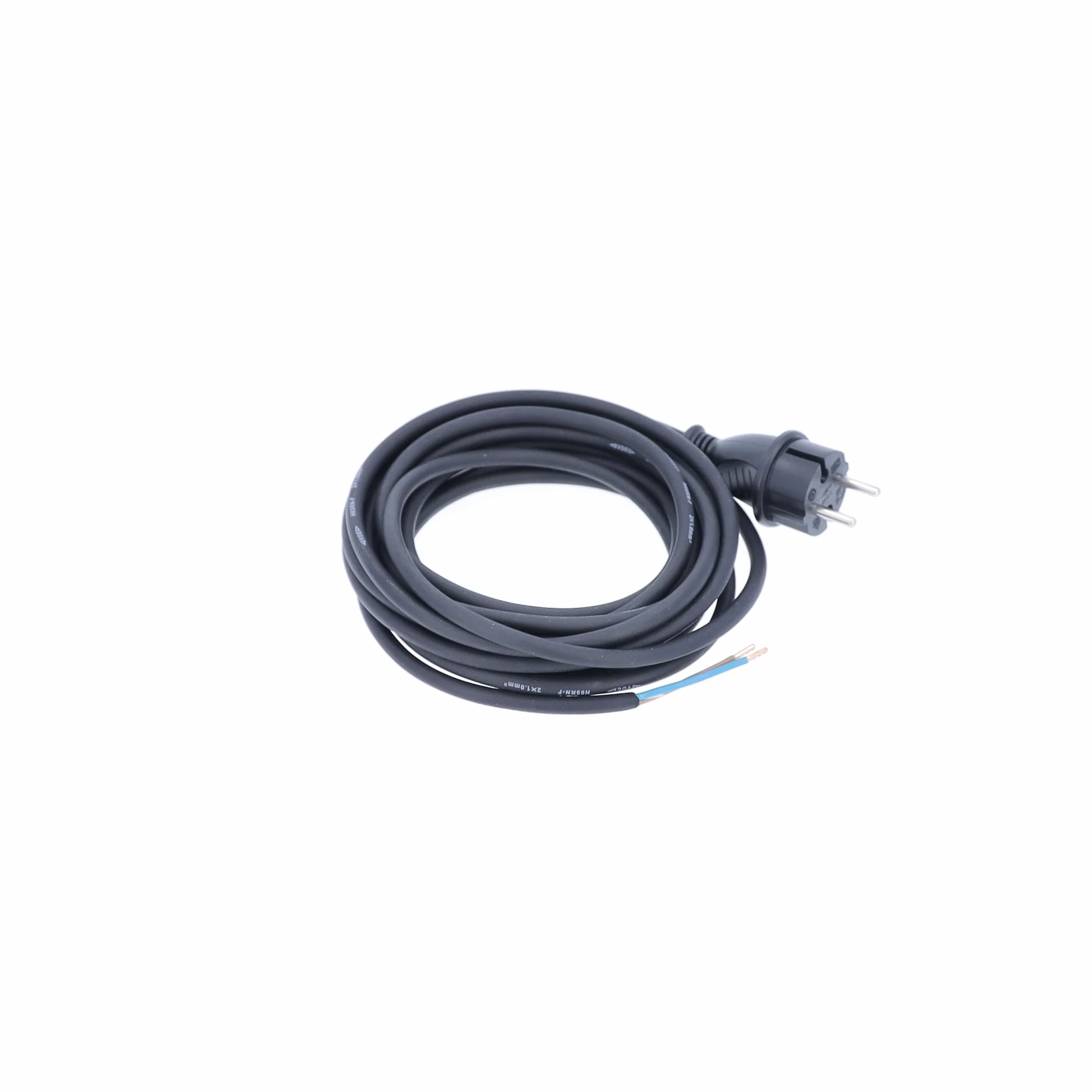as - Schwabe Bohrmaschinen-Anschlussleitung, 5 m Gummi-Anschlussleitung H05RN-F 2x1,0mm², Konturenstecker mit Leitung, Adapter-Kabel mit Aderendhülsen, 230V, 16A, IP44, schwarz, 70530
