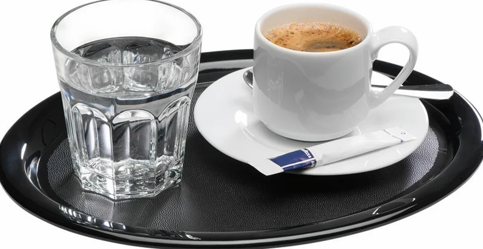 APS 84251 taca do kawy z melaminy, 27 x 20 x 1,5 cm, czarna