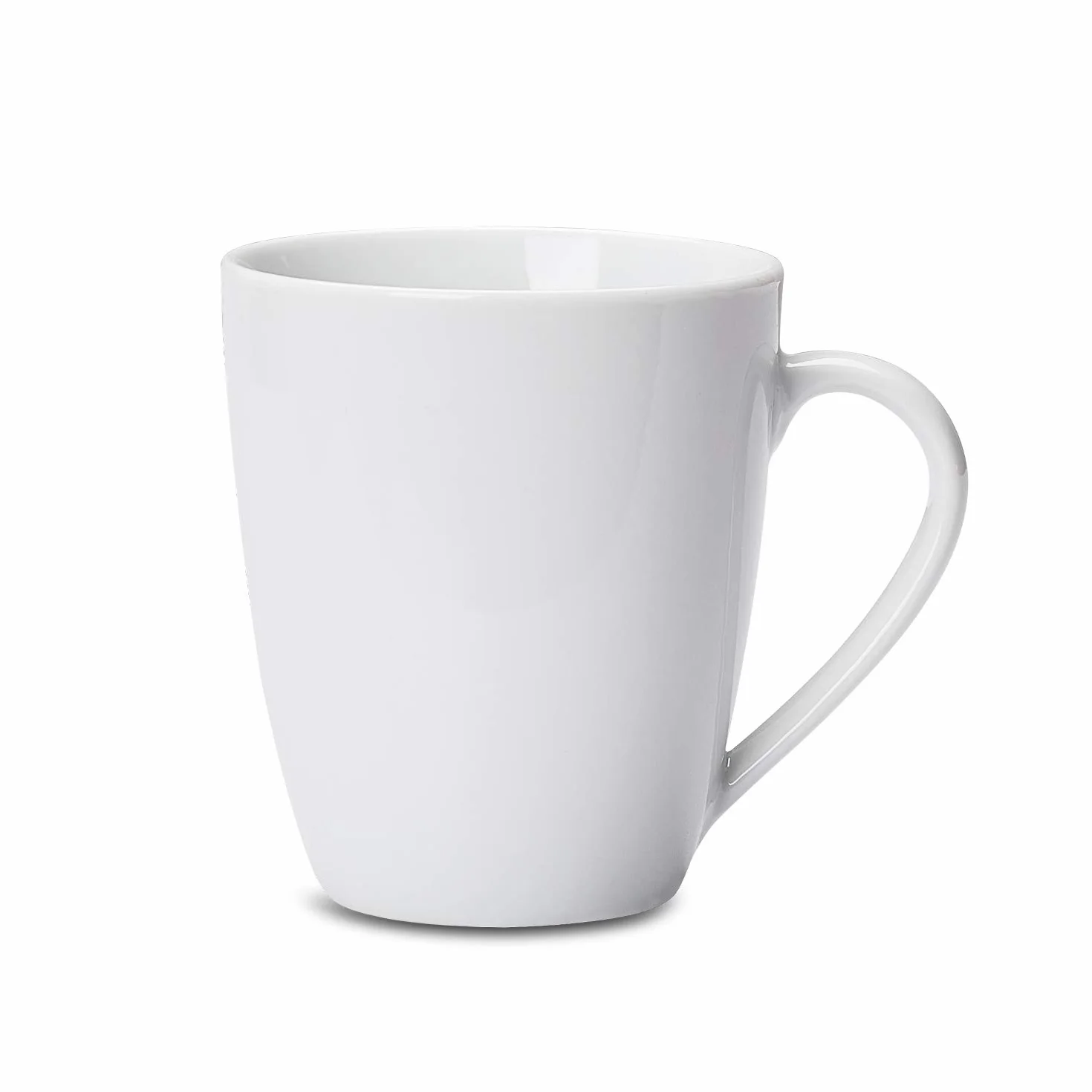 Amazon Basics 12-częściowy zestaw porcelanowych białych filiżanek do kawy, 355 ml