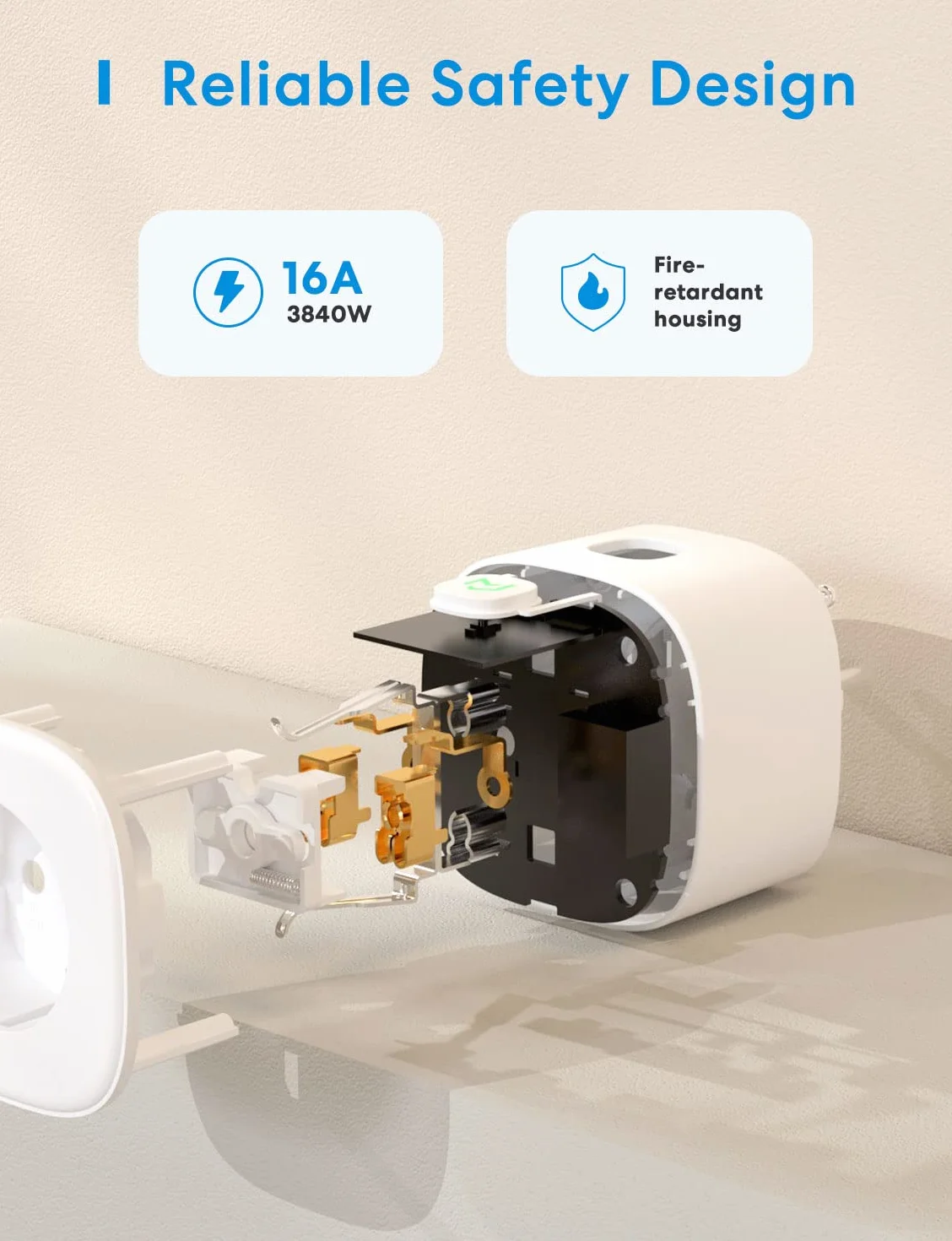 Inteligentna wtyczka WiFi 16A 3840W, kompatybilna z Apple HomeKit Siri, Alexa, Google Assistant i SmartThings, z pilotem Meross app, WiFi Smart Plug, Pakiet 4