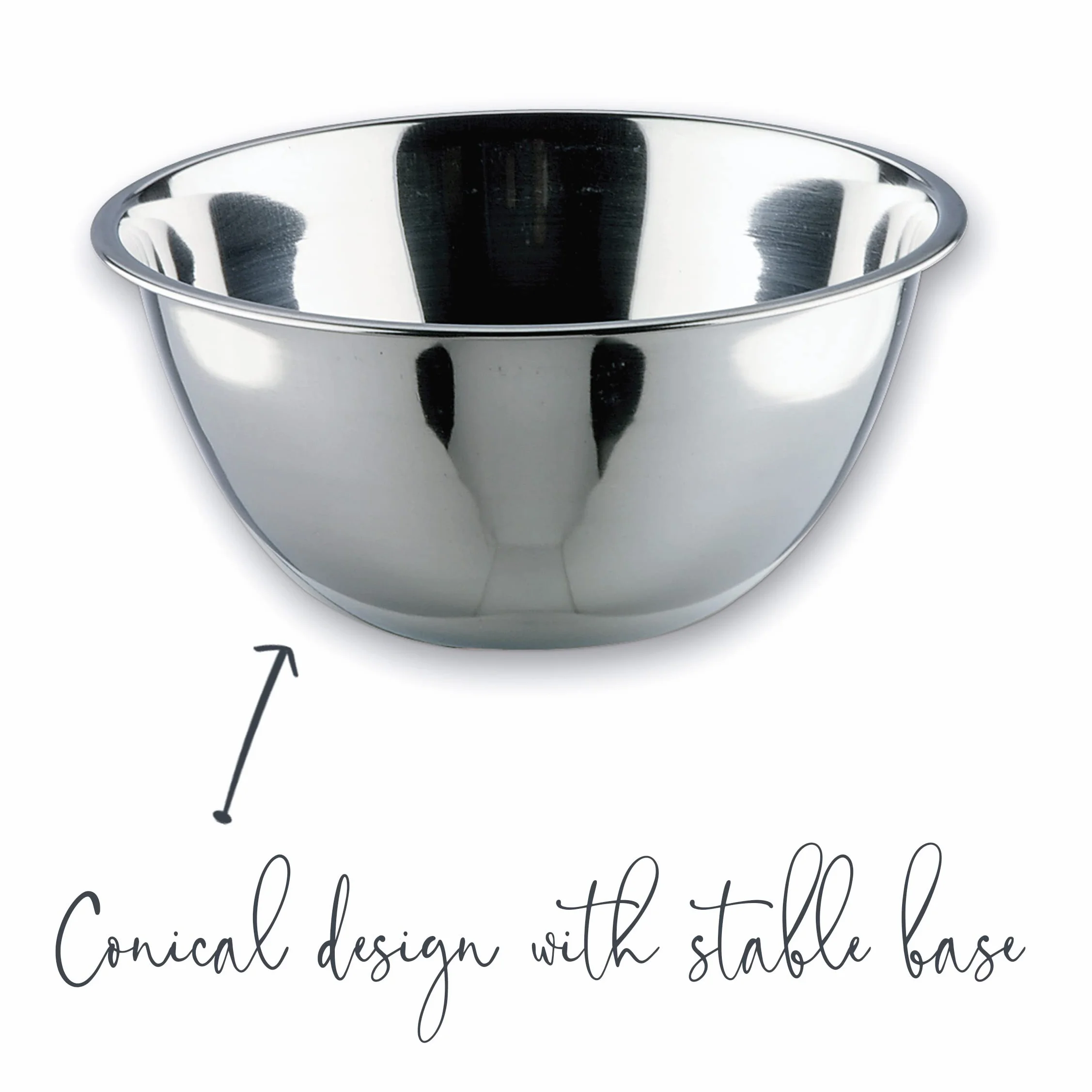 Lacor - 14019 - GARINOX stożkowa miska, miska na karmę, salaterka, pojemnik na żywność, stal nierdzewna, 20 cm, pojemność: 1,4 l, kolor srebrny