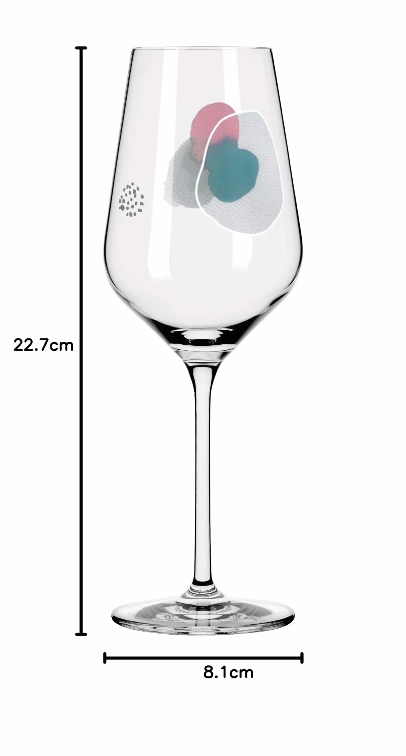 RITZENHOFF 3611001 Kieliszek do białego wina, 300 ml, seria Sommerwendtraum zestaw nr 1, 2 sztuki z kółkami akwarelowymi - Made in Germany