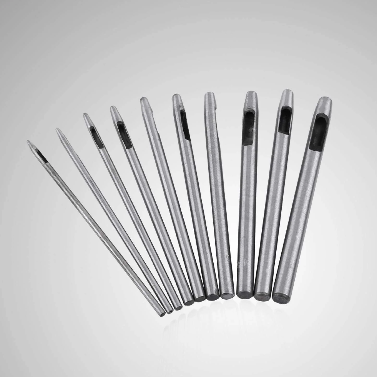 Dziurkacz 10-częściowy skórzany zestaw dziurkaczy Hallow, zestaw dziurkaczy skórzanych 0,5 mm-5 mm, skórzane narzędzie rzemieślnicze do skórzanych pasków do zegarków Paski do paska Papier płótno Tworz