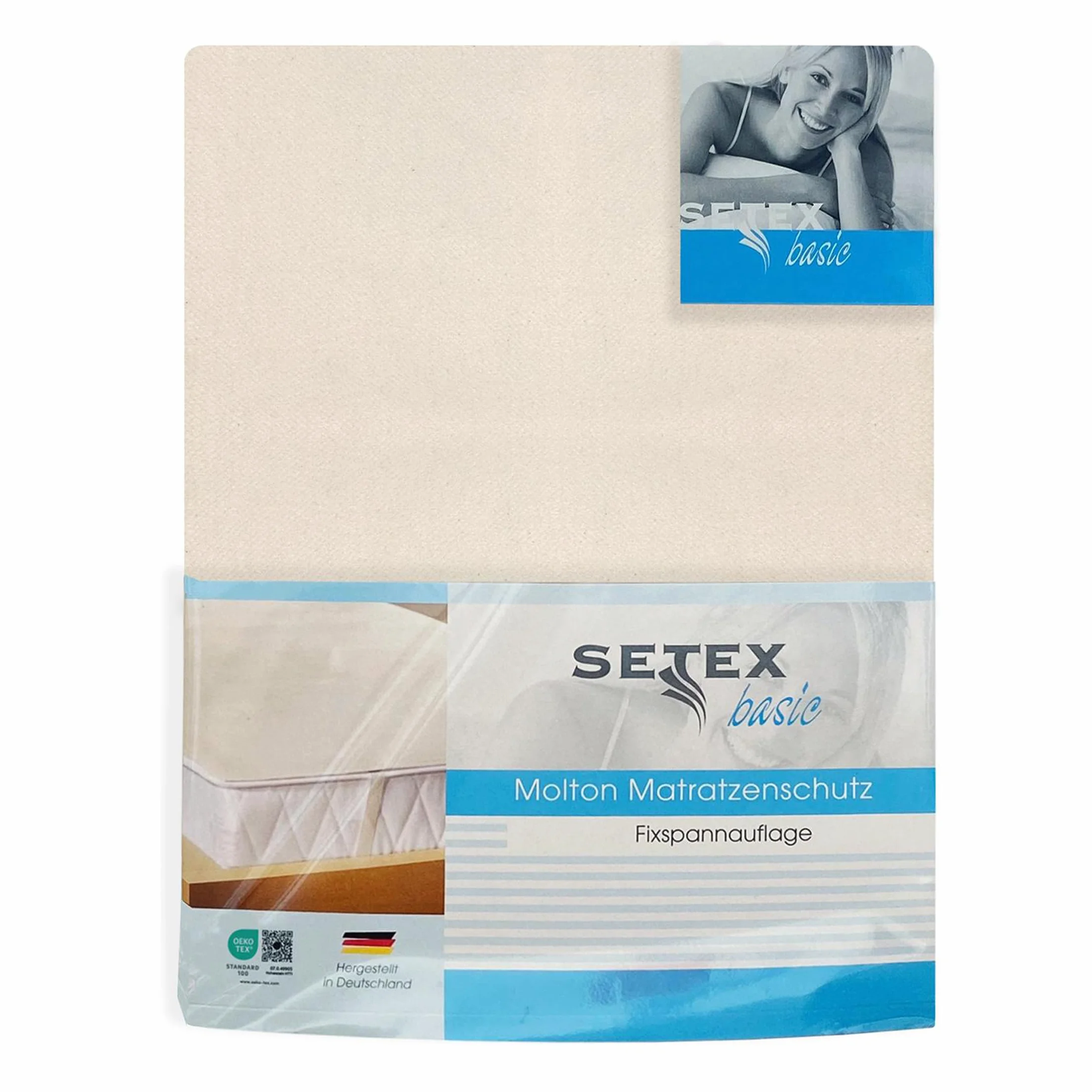 Setex 1607 160200 001 001 (SE0) Molton Ochraniacz Na Materac, 100% Bawełna, Biały, 160 200 cm