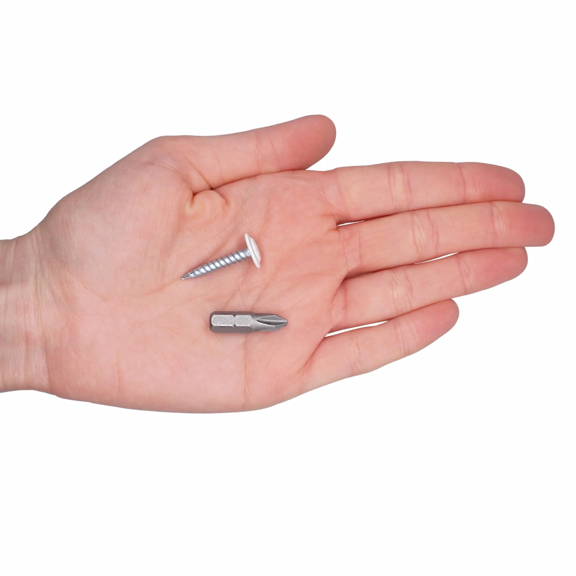 SKIR'CO (50 szt.) Malowane wkręty samogwintujące do drewna 4,2 x 25 mm, wkręt metalowy, łeb kratownicowy o zmodyfikowanym PH (czysta biel RAL 9010)