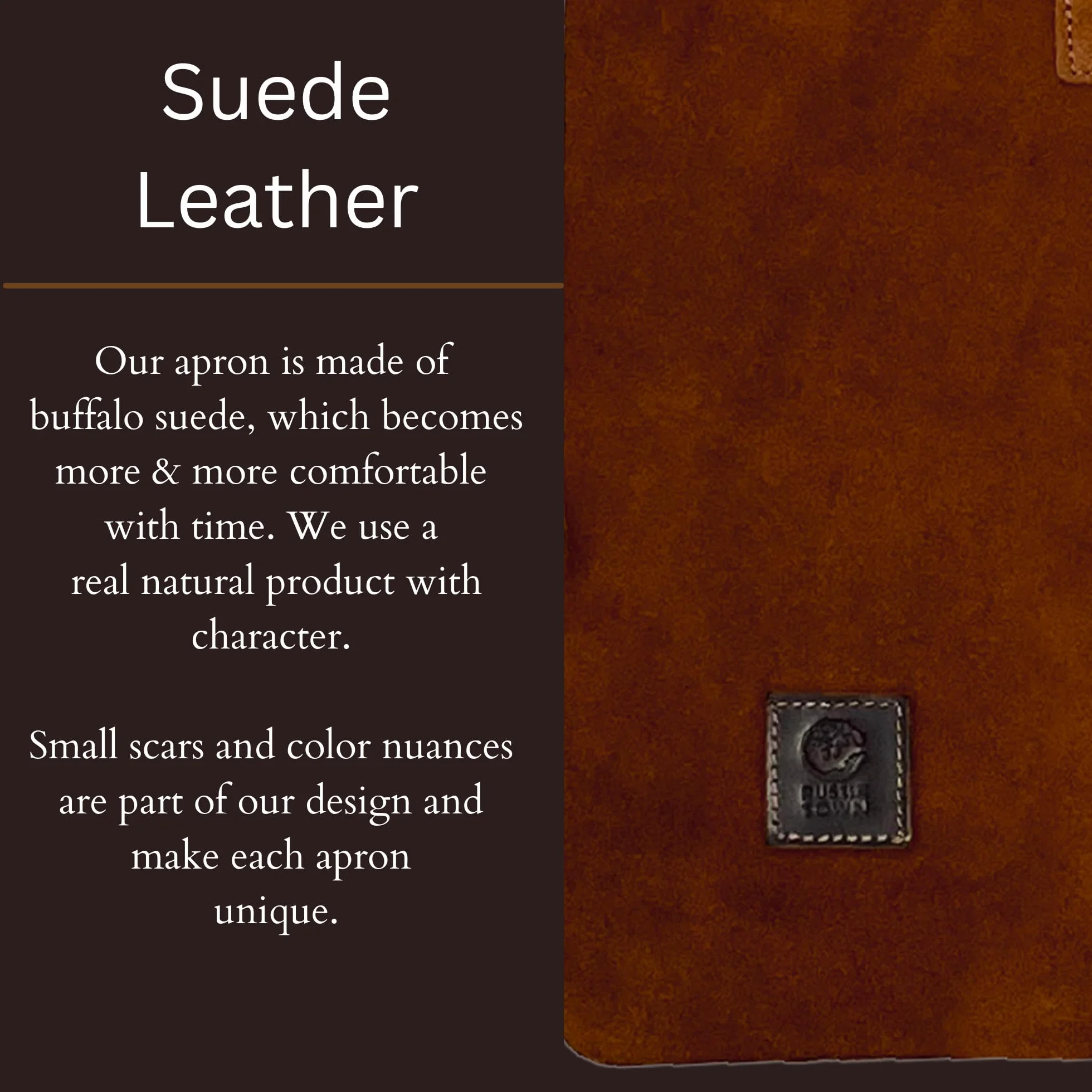 Rustic Town Genuine Leather Grill Work Apron with Tool Pocket ~ Adjustable Up to XXL for Men & Women ~ Gift Ideas for Him Her