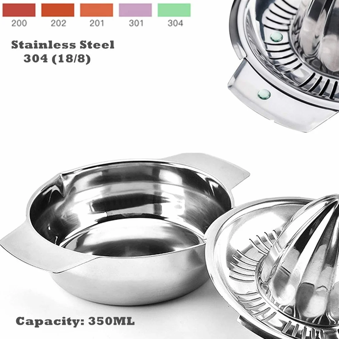 Sokowirówka do cytrusów ręczna ze stali nierdzewnej 304, 350 ml, Ø 13,8 cm