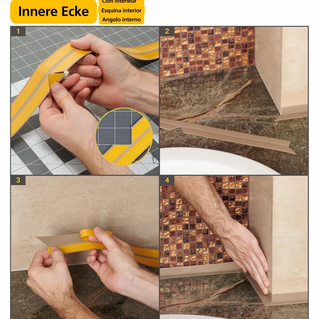 ProfiPVC Miękka listwa przypodłogowa 18 x 18 mm, 5 m, do kuchni i łazienki, samoprzylepna listwa wykończeniowa z PCW, elastyczna listwa giętka, taśma uszczelniająca do fug, antracytowa