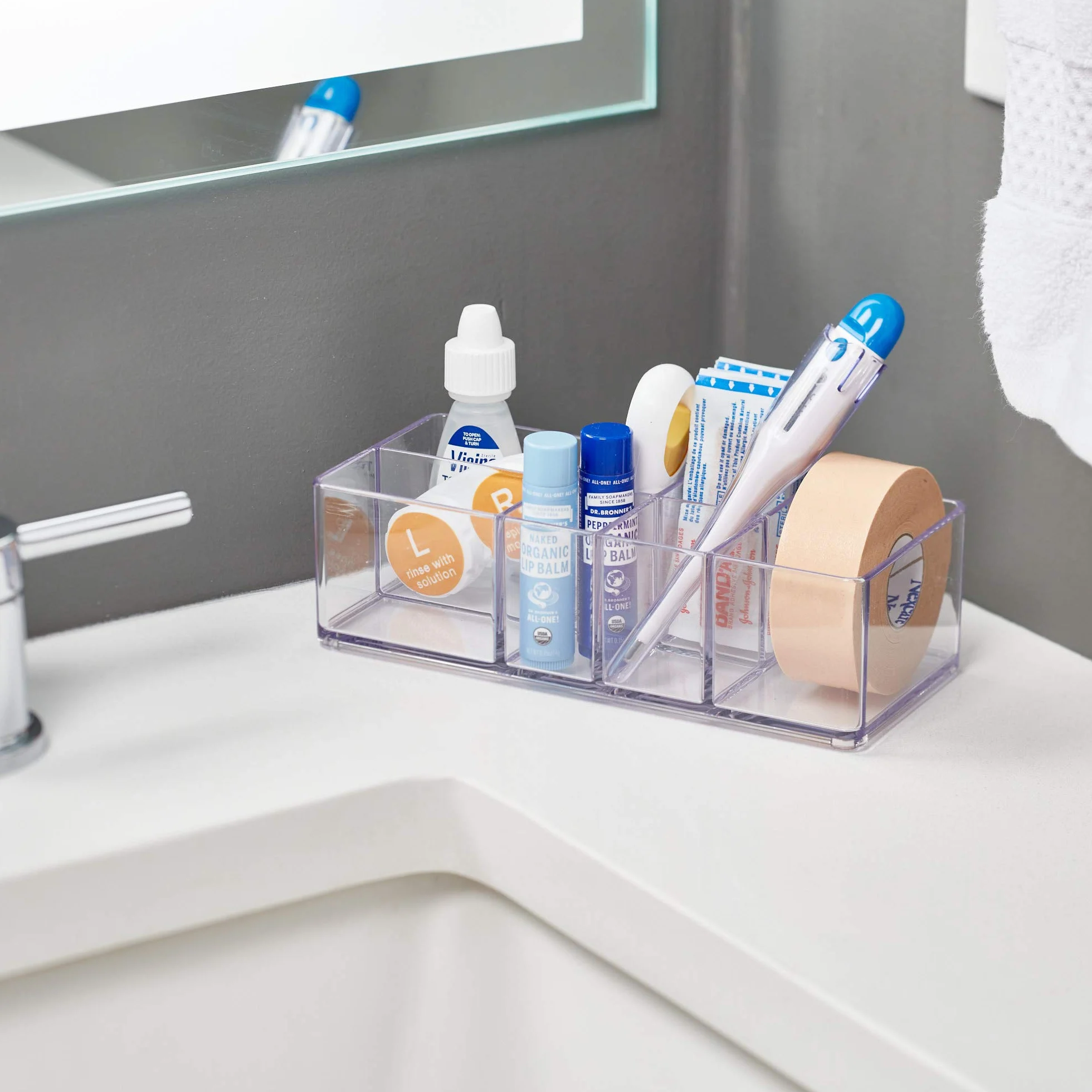 iDesign Med+ Organizer, Przezroczysty, 17.8 x 5.1 x 7.6 cm