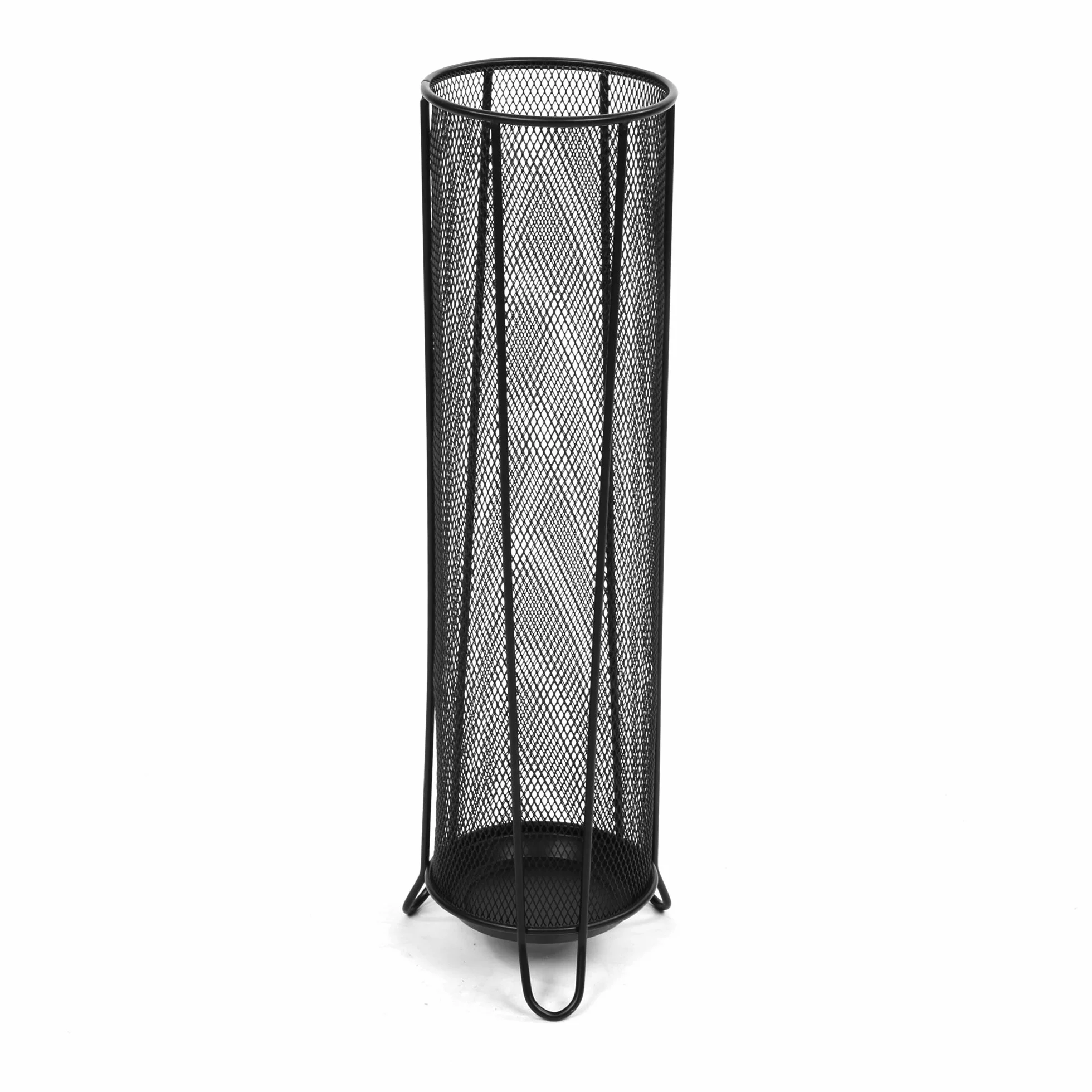 Mind Reader Uchwyt na parasol z cienkiej metalowej siatki, czarny