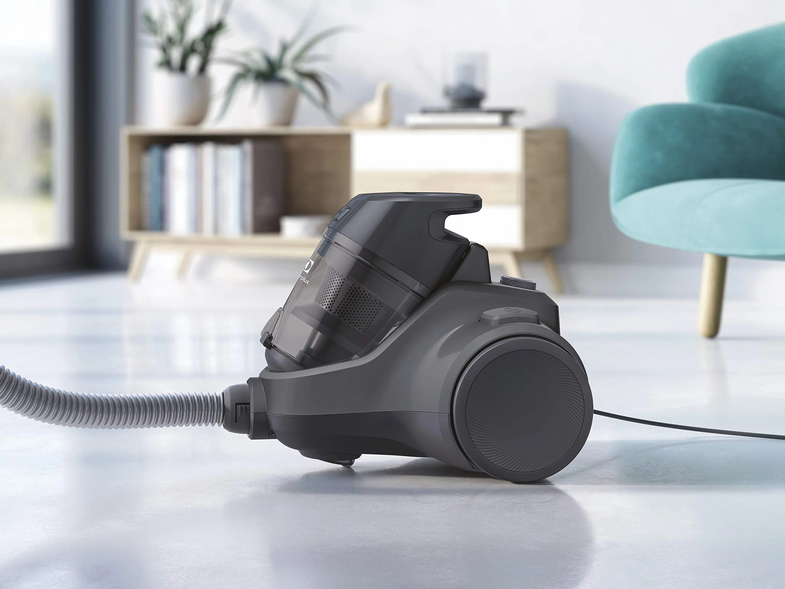 Electrolux Ec41-4T Ease C4 odkurzacz bezworkowy, 750 W, 80 decybeli, stal, czarny, 1,8 l